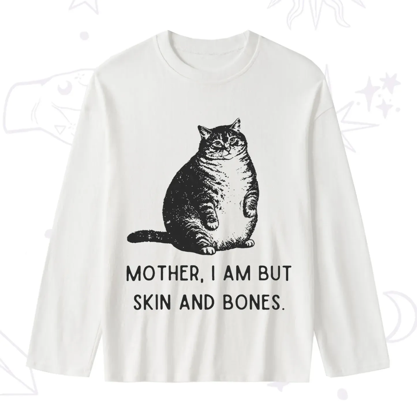 Purplehecate Cat Mother I Am But Skin And Bones Slub Long Sleeve T-Shirt