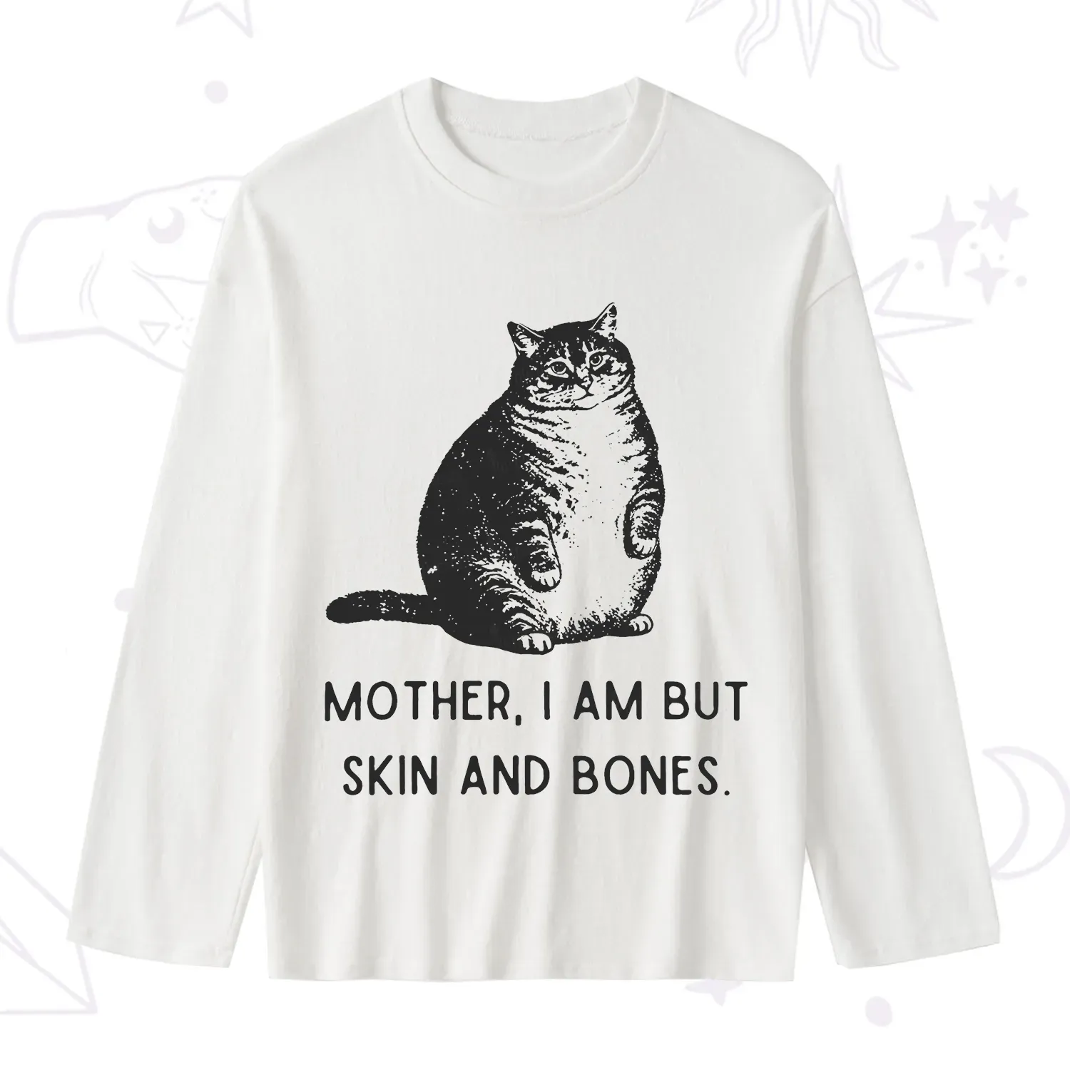 Purplehecate Cat Mother I Am But Skin And Bones Slub Long Sleeve T-Shirt
