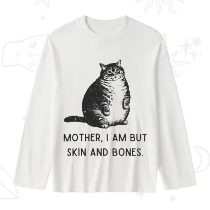 Purplehecate Cat Mother I Am But Skin And Bones Slub Long Sleeve T-Shirt