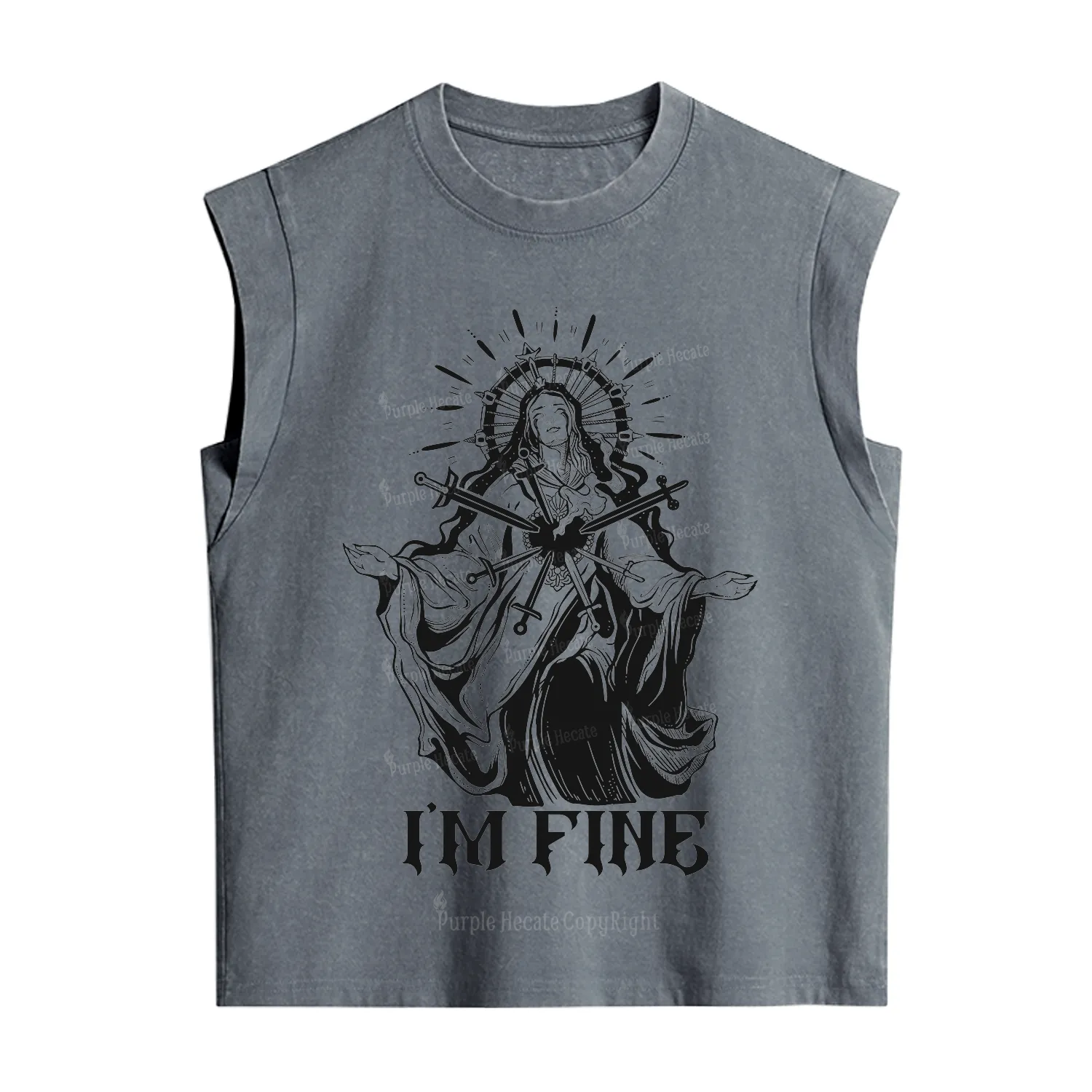 Purplehecate I'm Fine Vintage Washed Tank