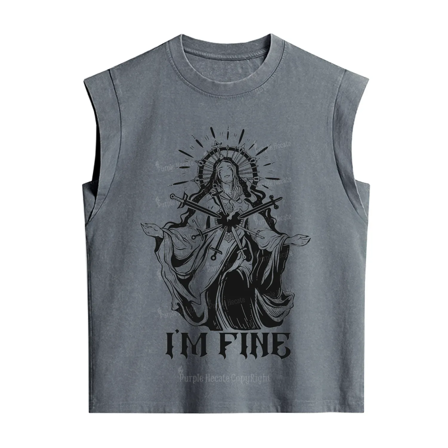 Purplehecate I'm Fine Vintage Washed Tank
