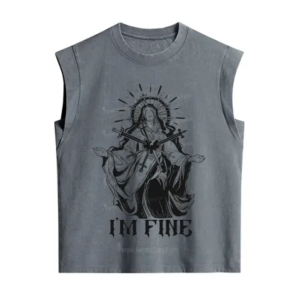 Purplehecate I'm Fine Vintage Washed Tank