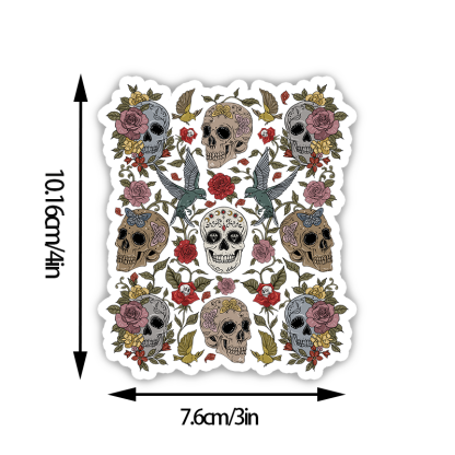 Purplehecate Skull Floral Sticker