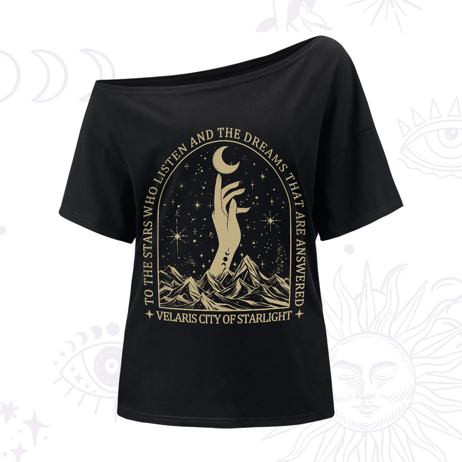 Purplehecate To The Stars Who Listen And The Dreams That Are Answered One-Shoulder T-Shirt