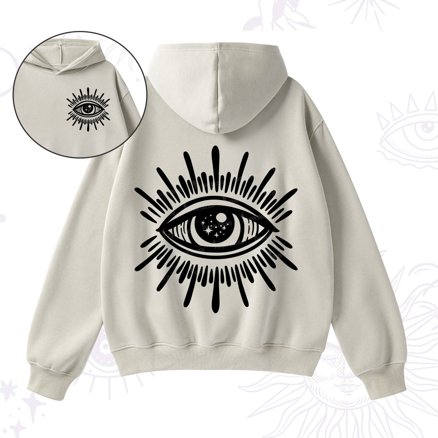 Purplehecate Evil Eye Fleece Hoodie Suit