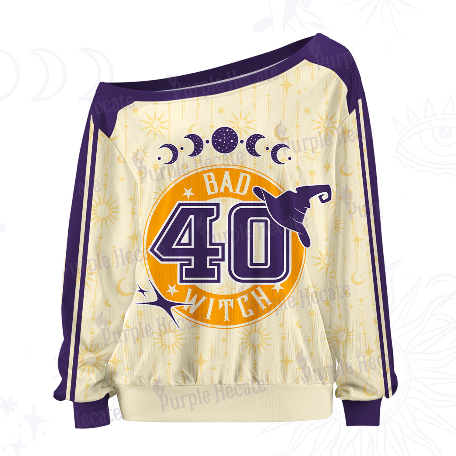 Purplehecat Bad Witch Mode Activated-No.40 Off The Shoulder Graphic Jersey
