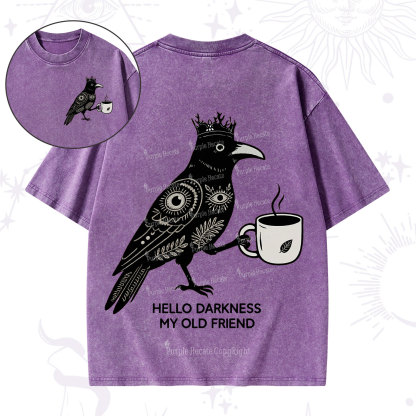 Purplehecate Hello Darkness My Old Friend Washed T-Shirt