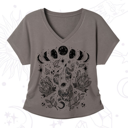 Purplehecate Reach For The Moon V-Neck T-Shirt