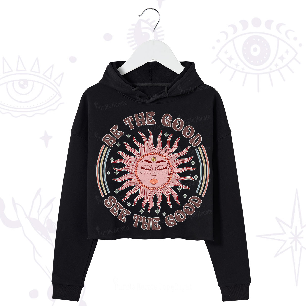 Purplehecate Be the Good See the Good Crop Hoodie