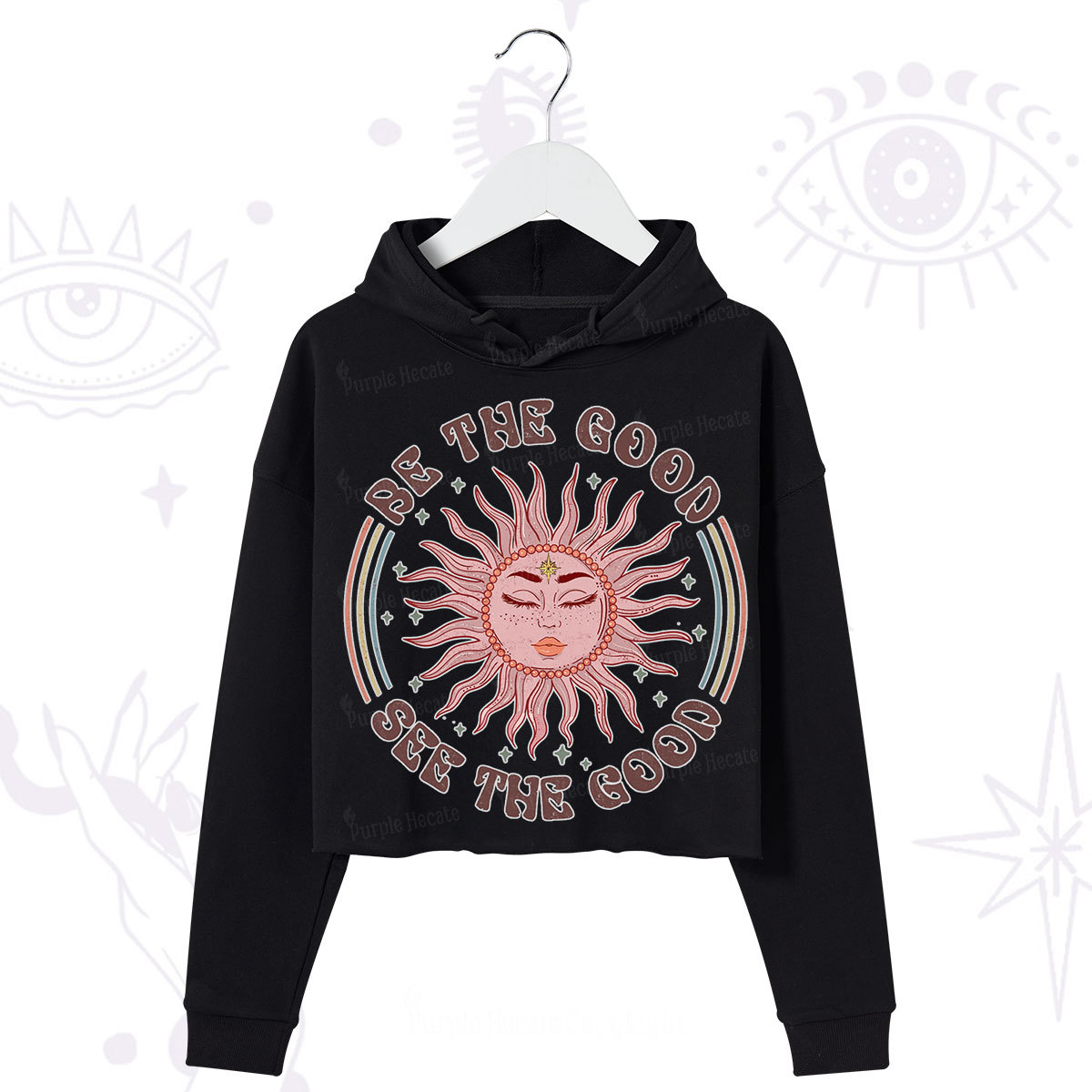 Purplehecate Be the Good See the Good Crop Hoodie