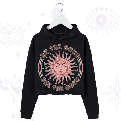 Purplehecate Be the Good See the Good Crop Hoodie