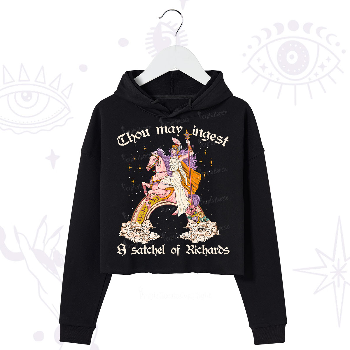 Purplehecate Thou may ingest a satchel of Richards Crop Hoodie