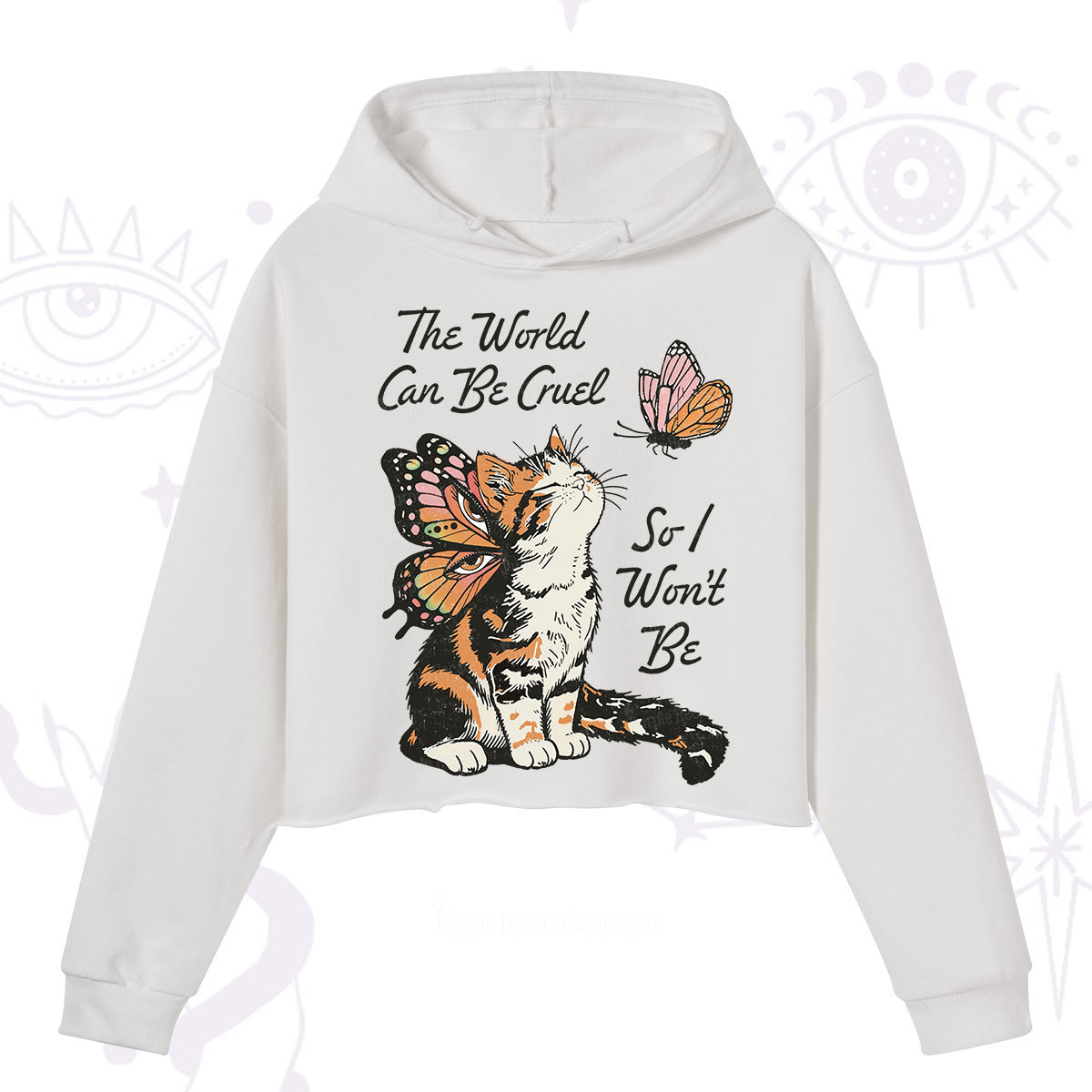 Purplehecate The World Can Be Cruel So I Won't Be Crop Hoodie