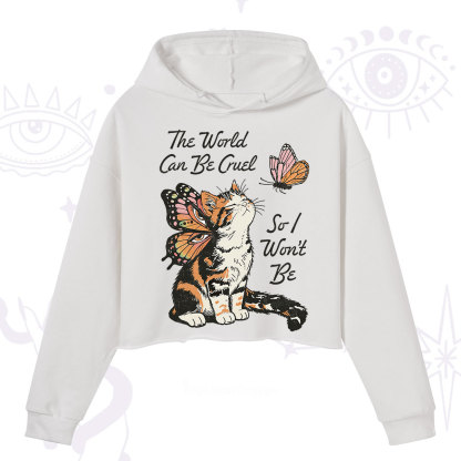 Purplehecate The World Can Be Cruel So I Won't Be Crop Hoodie