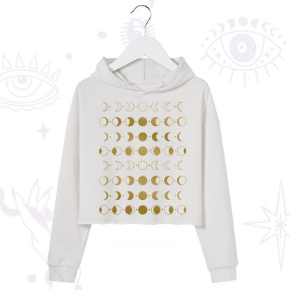 Purplehecate Phases Of Moon Crop Hoodie