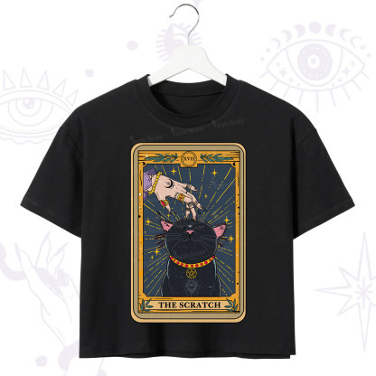 Purplehecate The Scratch Cat Tarot Crop T-Shirt