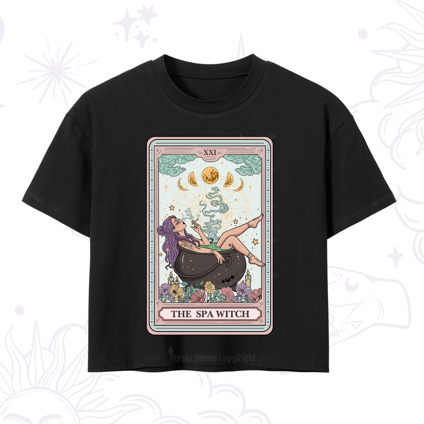 Purplehecate The Spa Witch Tarot Card Crop T-Shirt