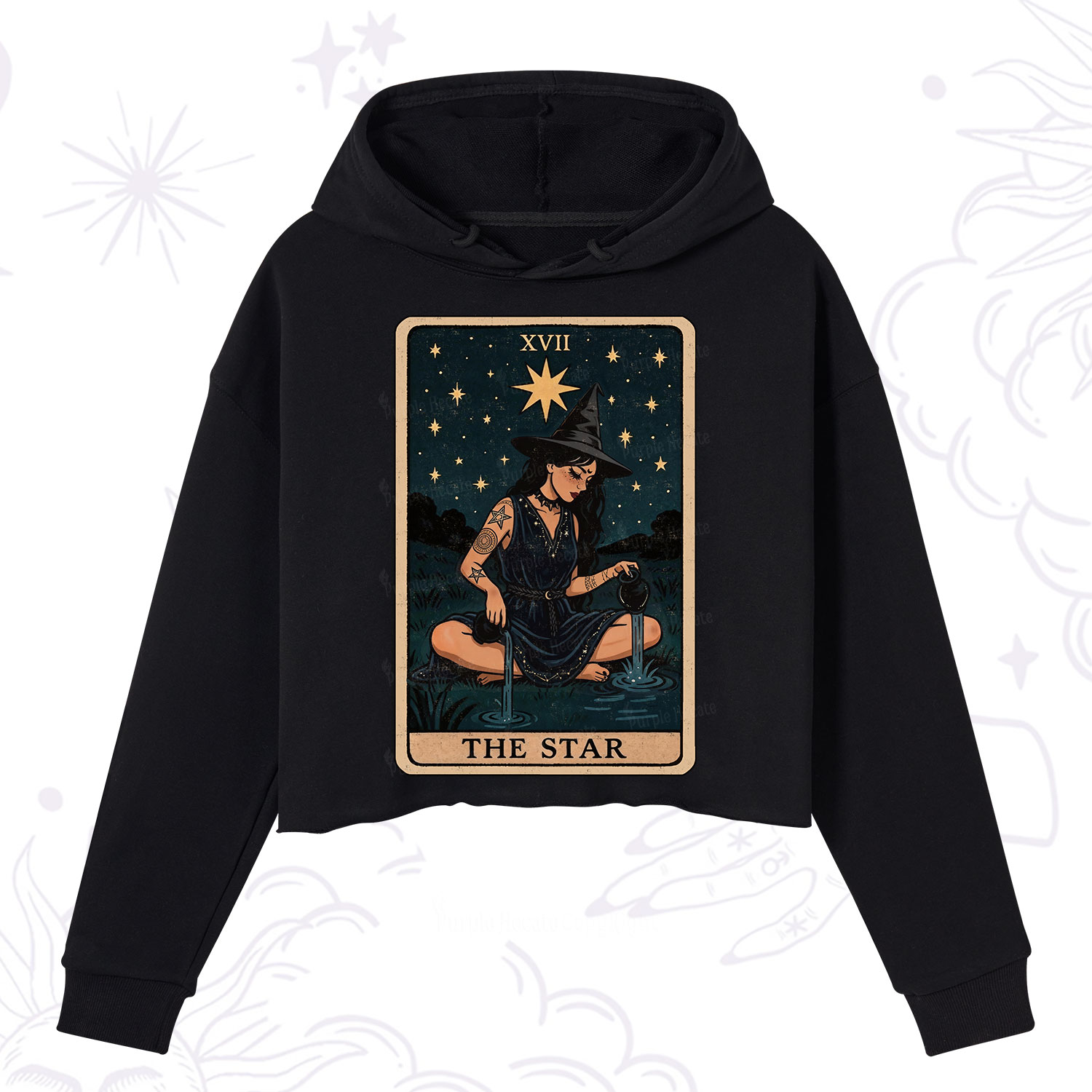 Purplehecate The Star Witch Tarot Crop Hoodie