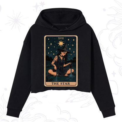 Purplehecate The Star Witch Tarot Crop Hoodie