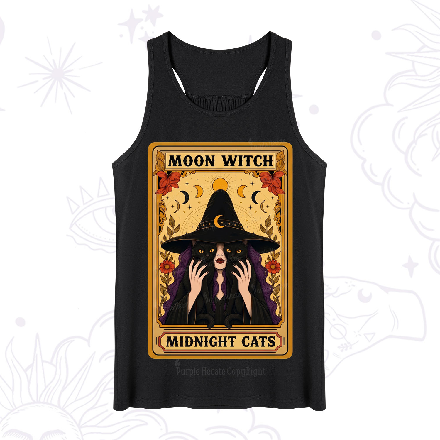 Purplehecate The Moon Witch Midnight Cats Oracle Card Tank
