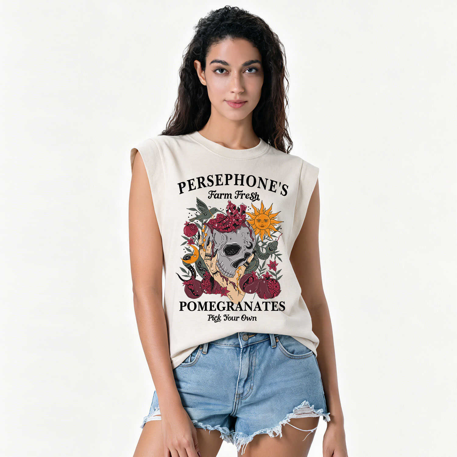 Purplehecate Persephone's Farm Fresh Pomegranates Pick Your Own Vintage Washed Tank