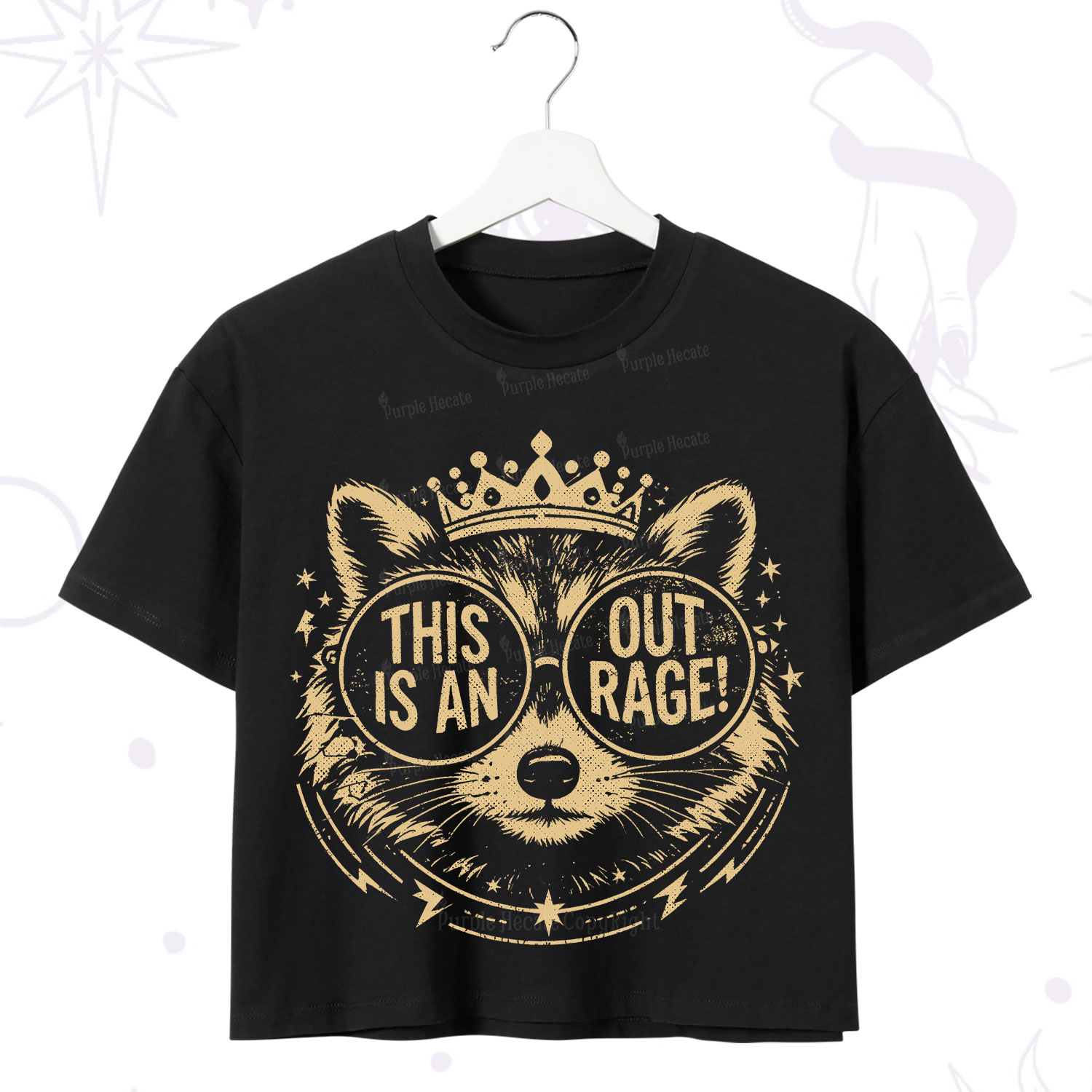 Purplehecate Royal Raccoon Rage Crop T-Shirt