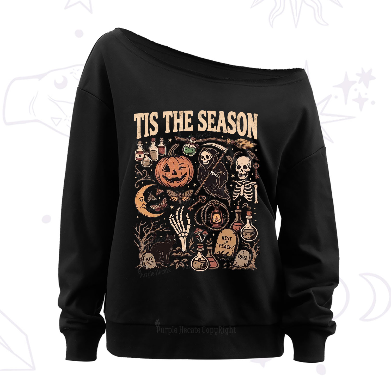 Purplehecate Tis The Season Off The Shoulder Sweatshirt