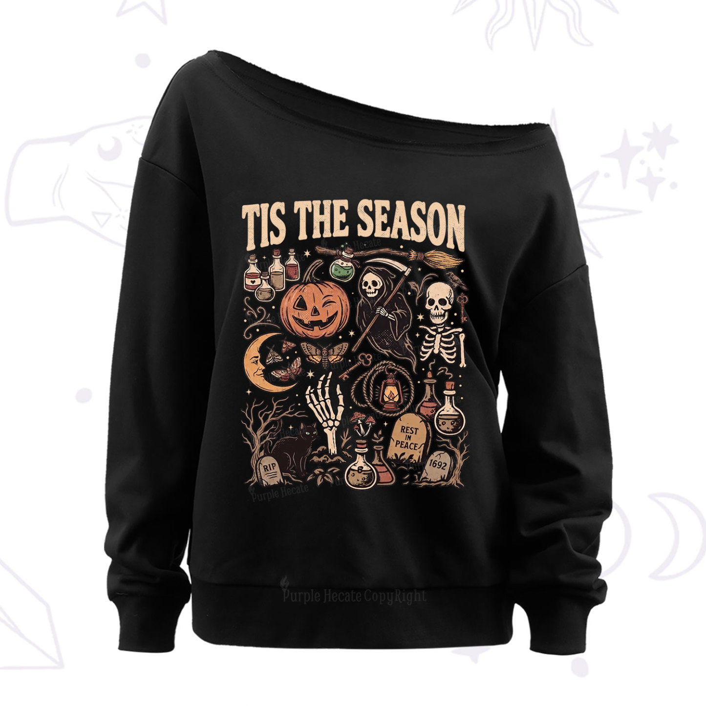 Purplehecate Tis The Season Off The Shoulder Sweatshirt