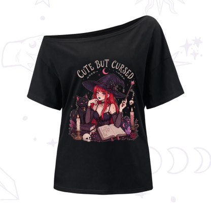 Purplehecate Cute But Cursed Witch One Shoulder T-Shirt