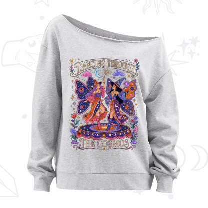 Purplehecate Dancing Through the Cosmos Off The Shoulder Sweatshirt