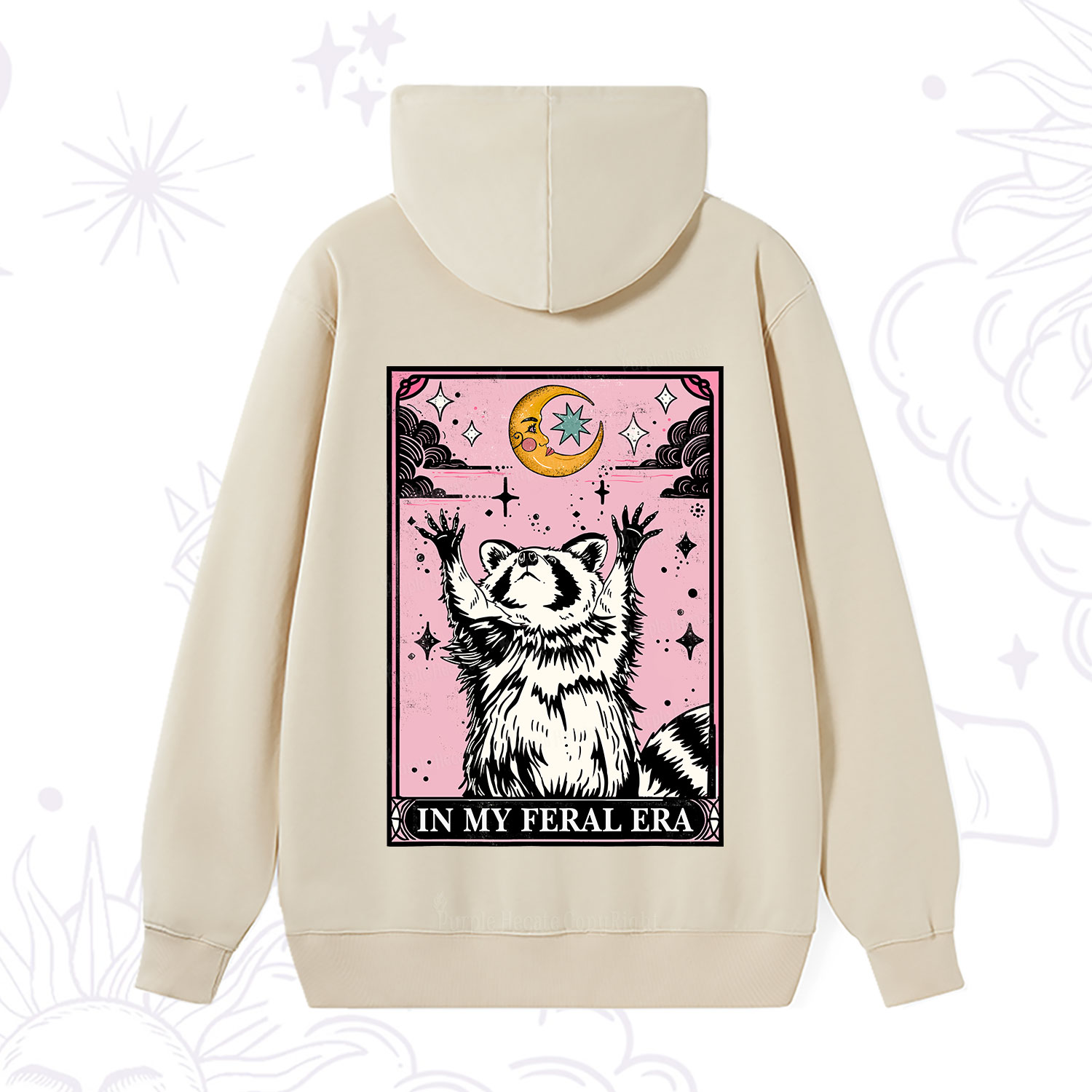 Purplehecate The In My Feral Era Tarot Raccoon Hoodie