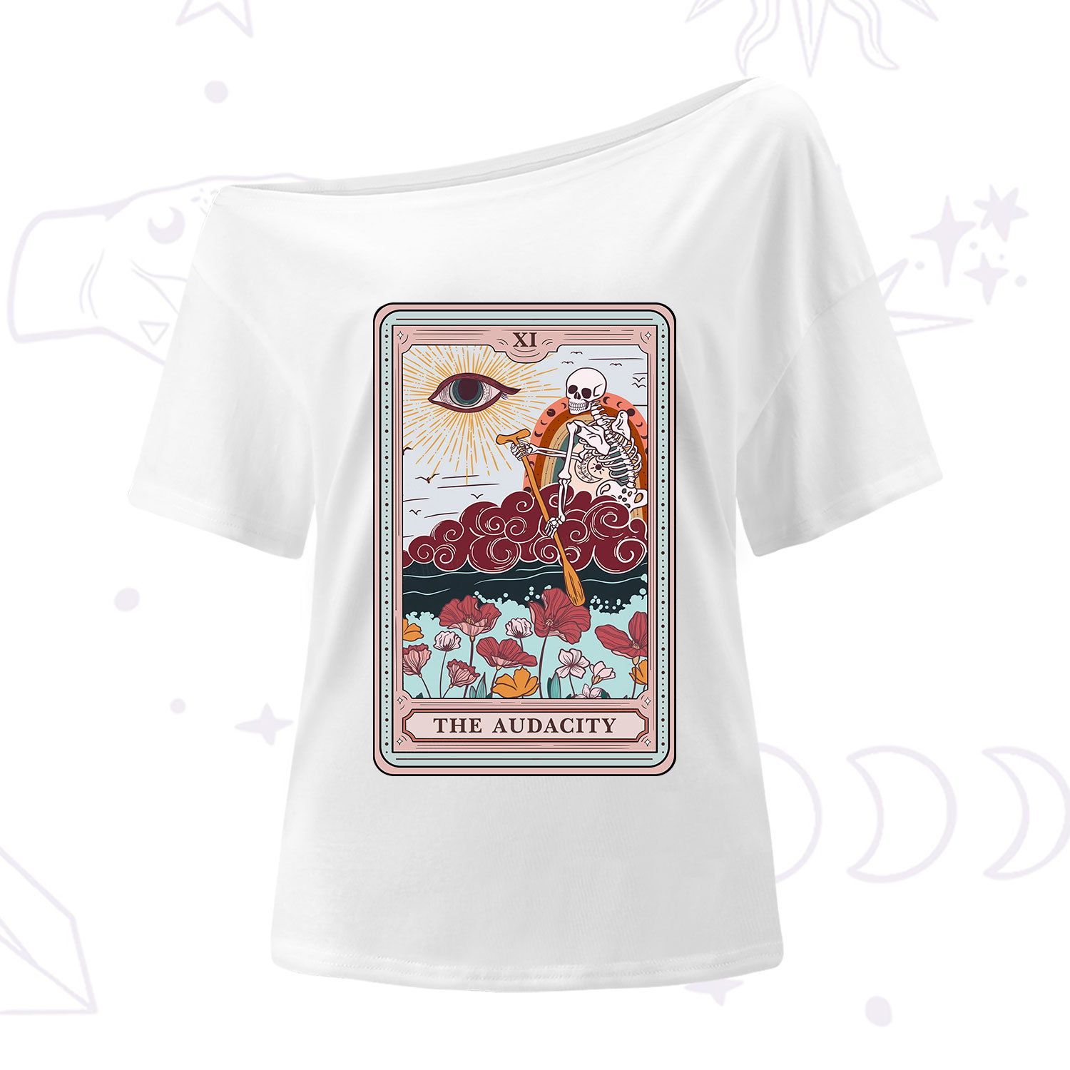 Purplehecate The Audacity Tarot Card One Shoulder T-Shirt