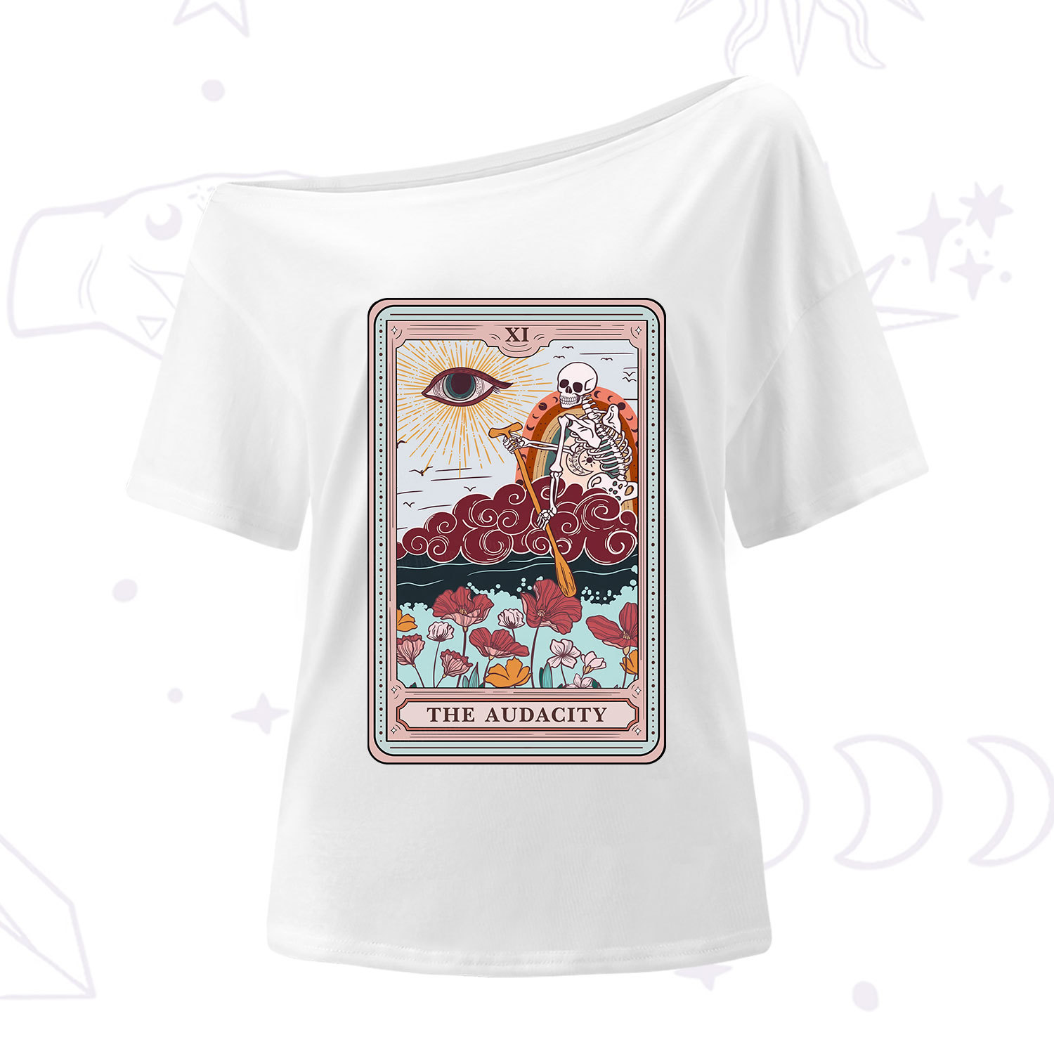 Purplehecate The Audacity Tarot Card One Shoulder T-Shirt