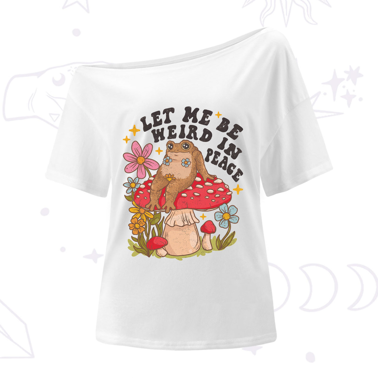 Purplehecate Let Me Be Weird In Peace Toad One Shoulder T-Shirt
