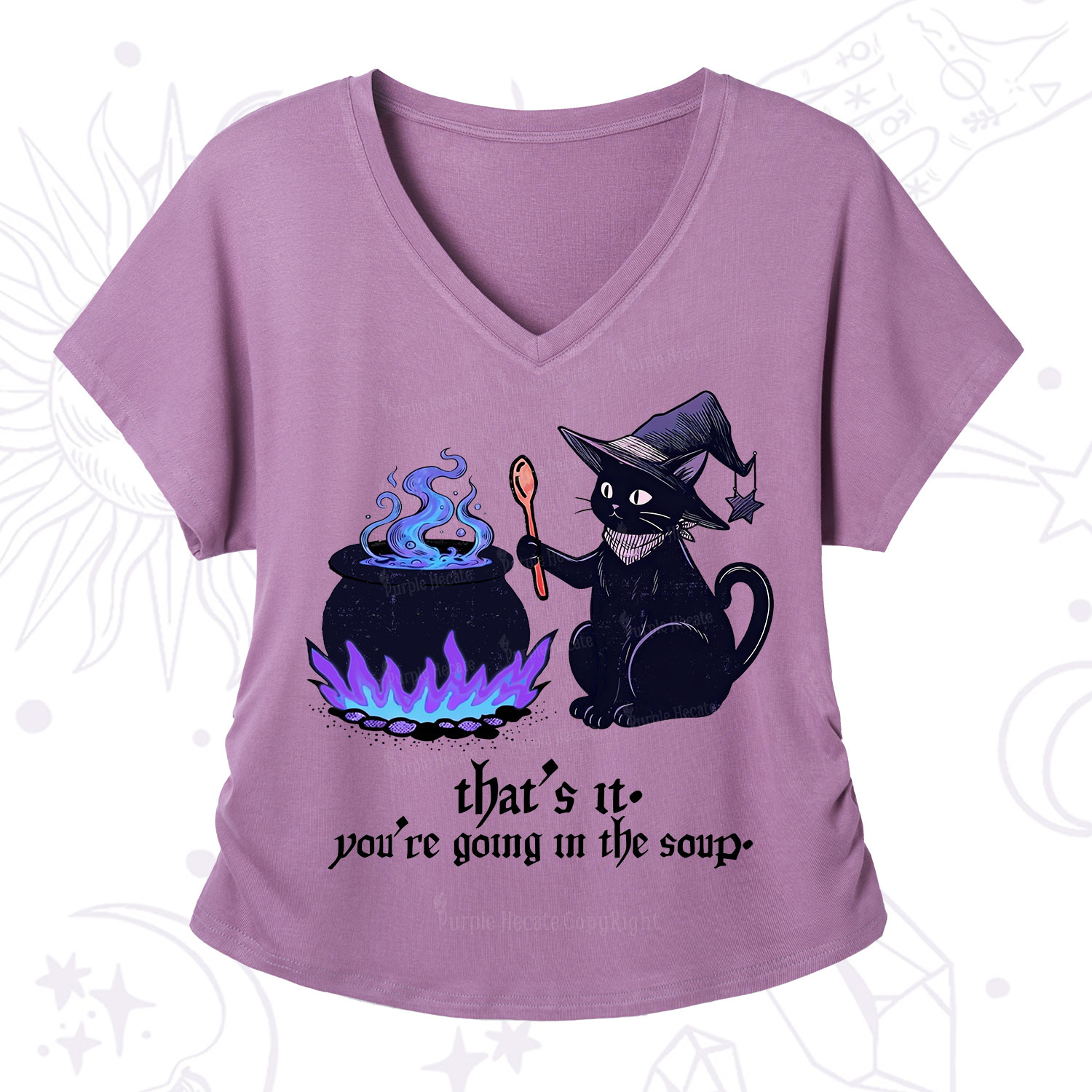 Purplehecate That's It You're Going In The Soup V-Neck T-Shirt