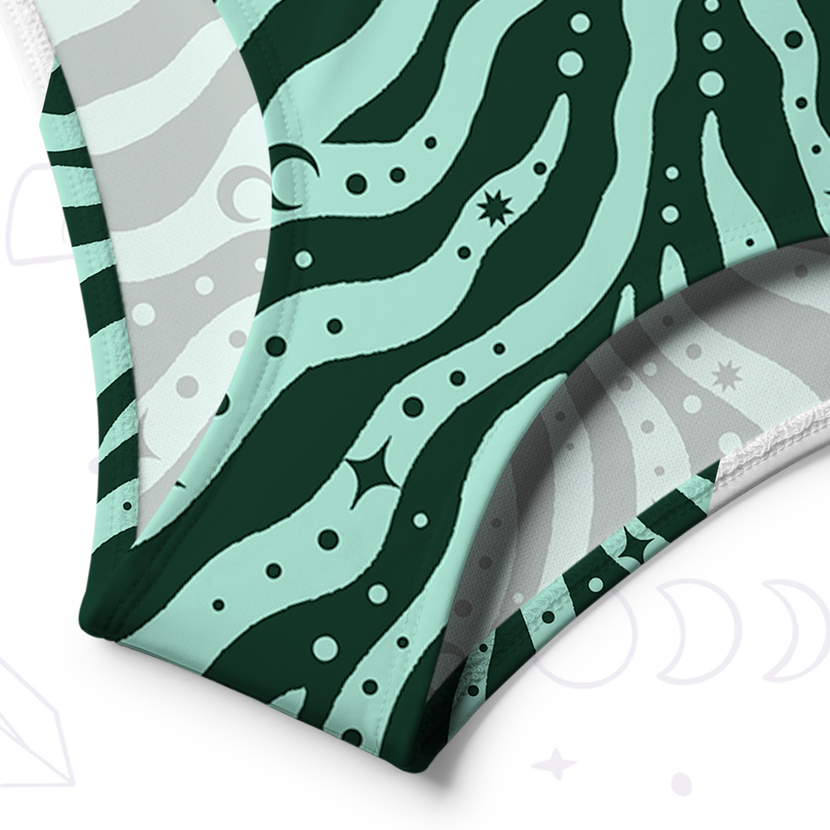 Purplehecate Green Vision Illusion One-Shoulder One-Piece Swimsuit