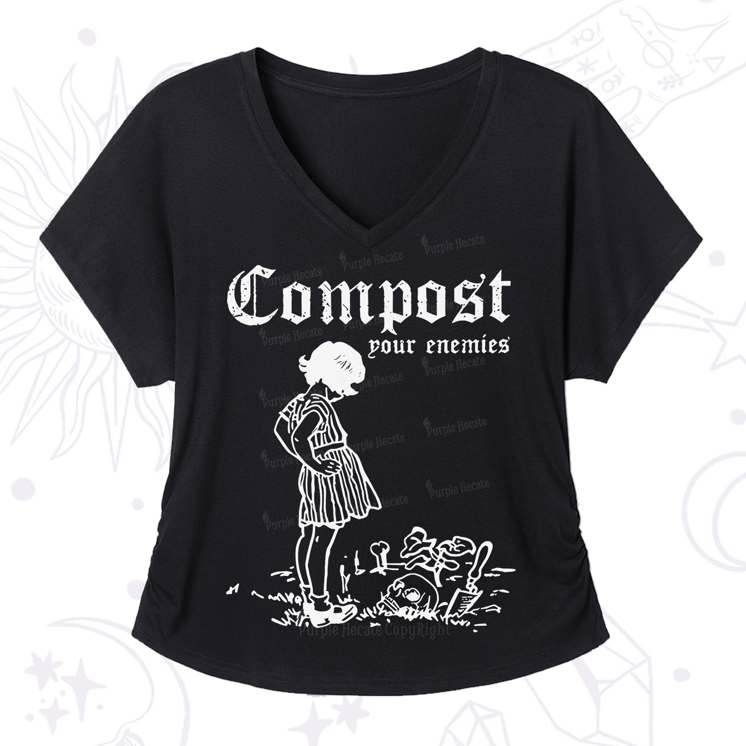 Purplehecate Compost Your Enemies V-Neck T-Shirt