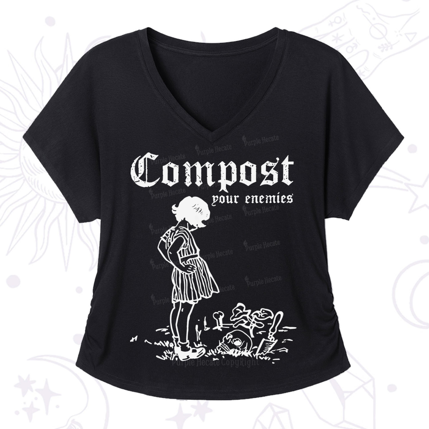 Purplehecate Compost Your Enemies V-Neck T-Shirt