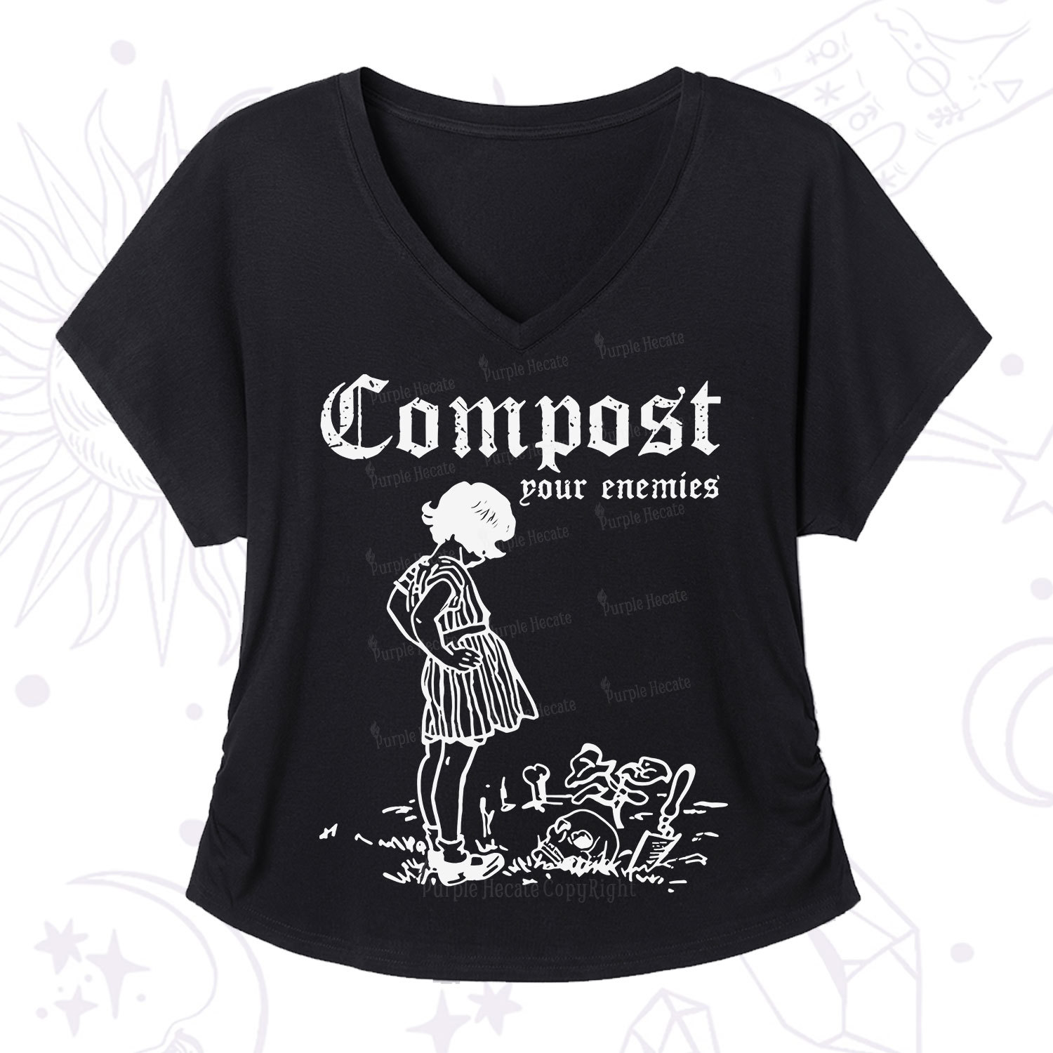 Purplehecate Compost Your Enemies V-Neck T-Shirt