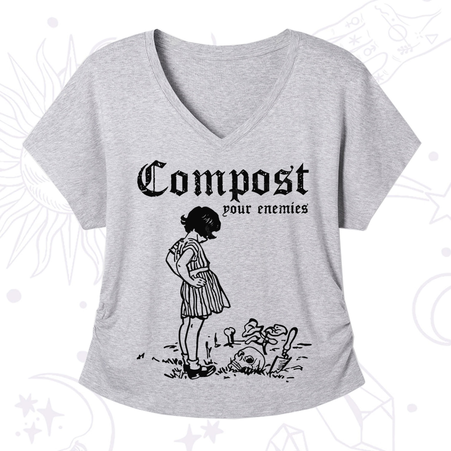 Purplehecate Compost Your Enemies V-Neck T-Shirt
