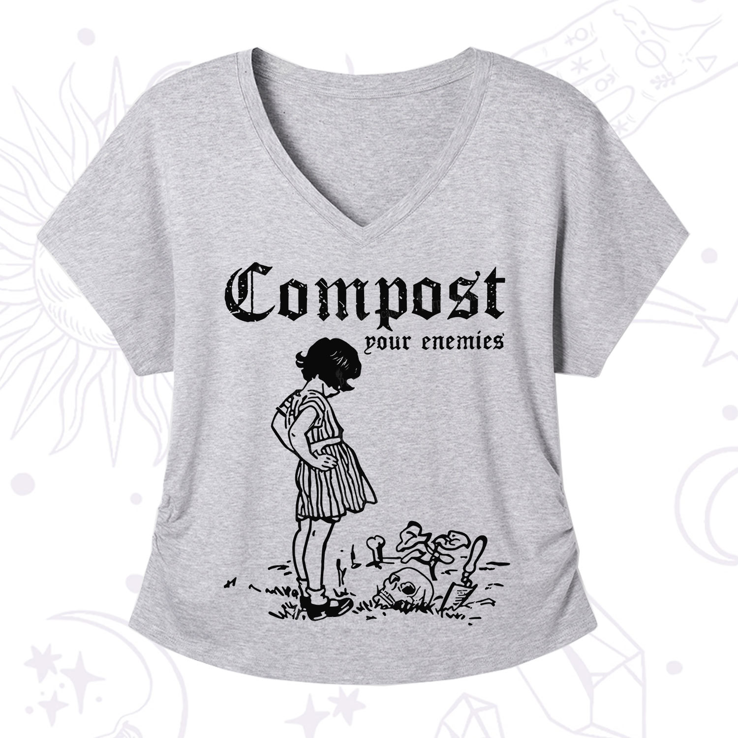 Purplehecate Compost Your Enemies V-Neck T-Shirt