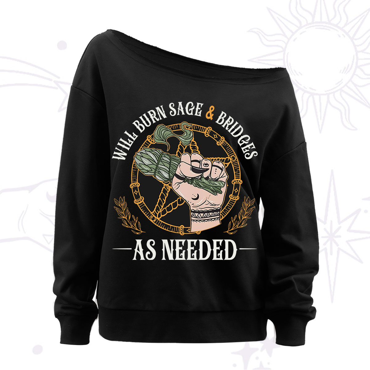 Purplehecate Will Burn Sage And Bridges Off The Shoulder Sweatshirt