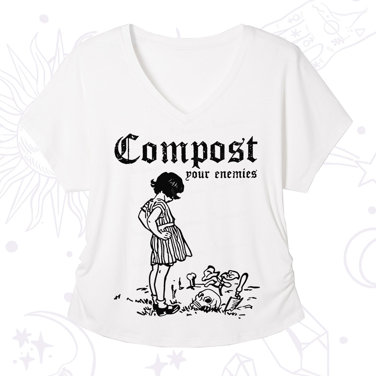Purplehecate Compost Your Enemies V-Neck T-Shirt