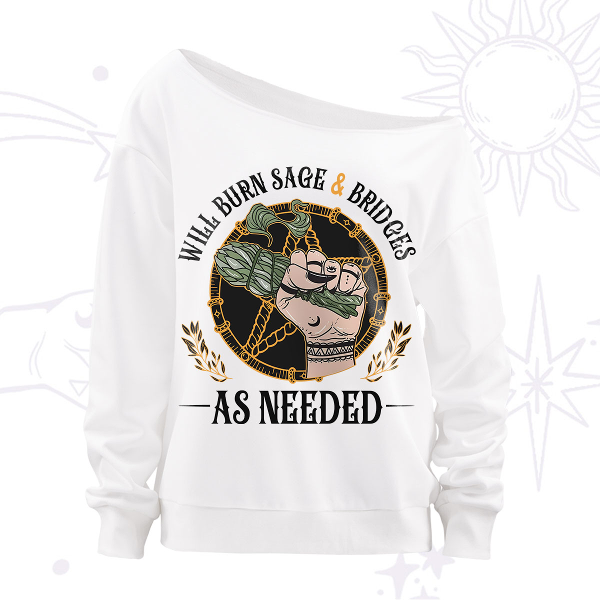 Purplehecate Will Burn Sage And Bridges Off The Shoulder Sweatshirt