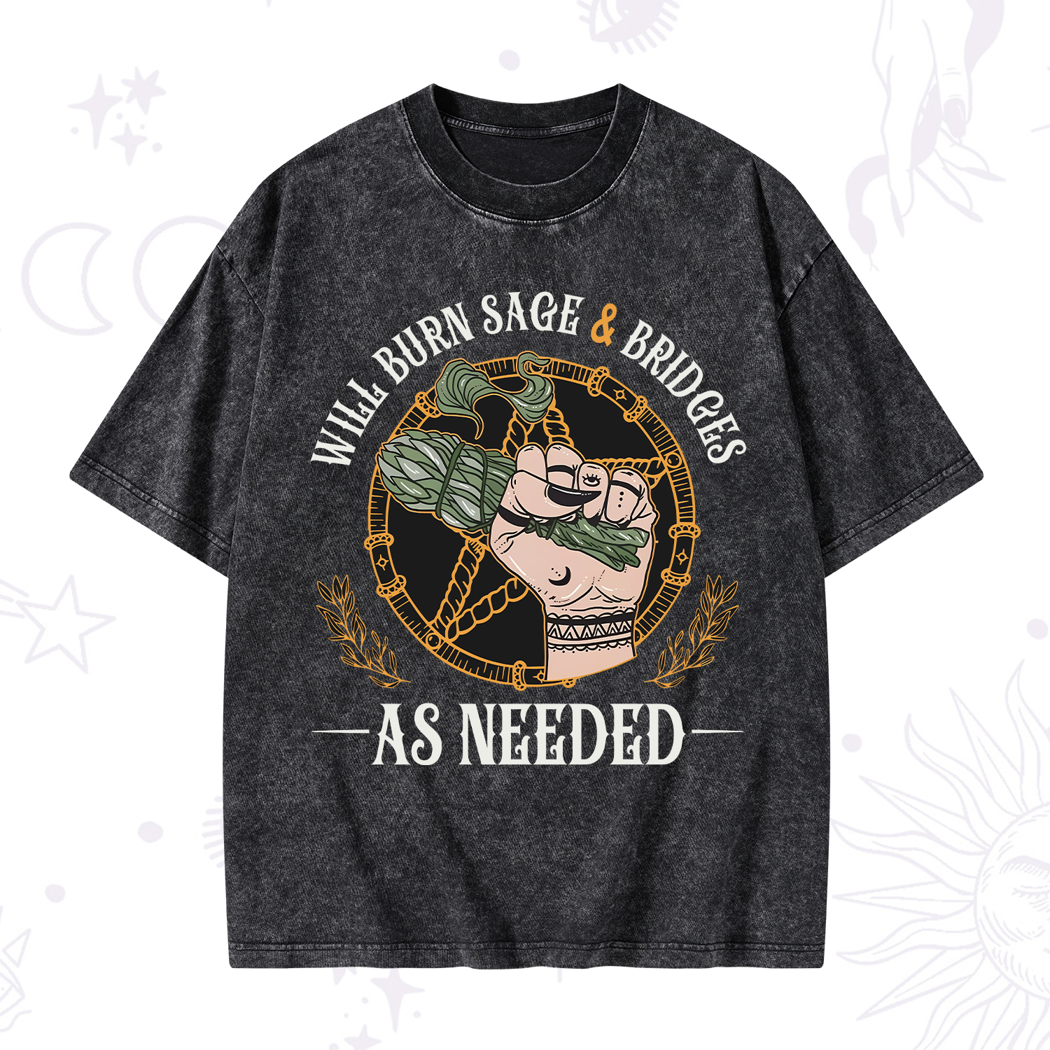Purplehecate Will Burn Sage And Bridges Washed T-Shirt