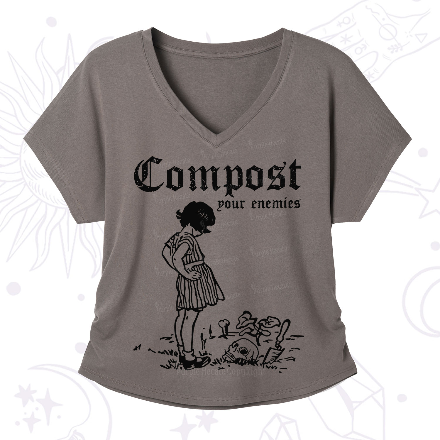 Purplehecate Compost Your Enemies V-Neck T-Shirt