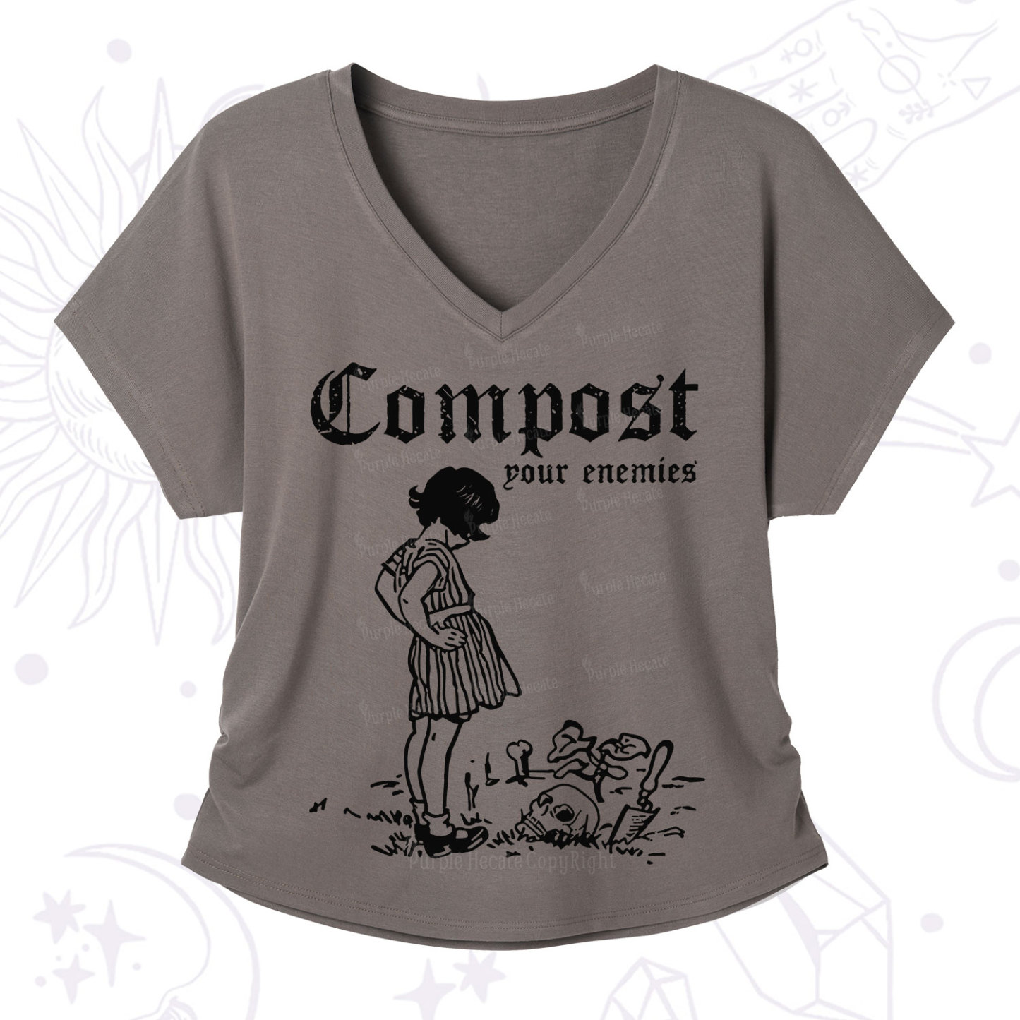 Purplehecate Compost Your Enemies V-Neck T-Shirt