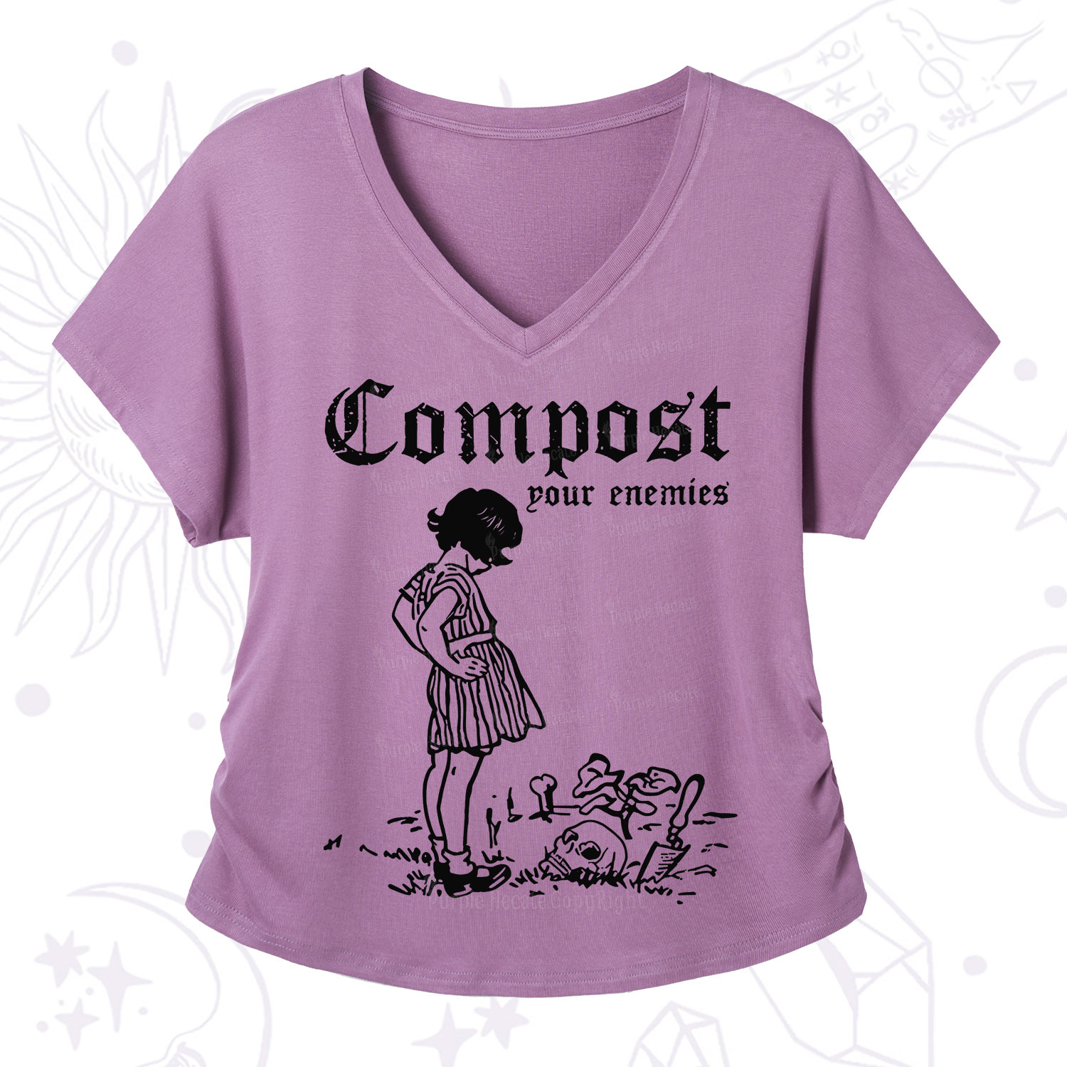 Purplehecate Compost Your Enemies V-Neck T-Shirt