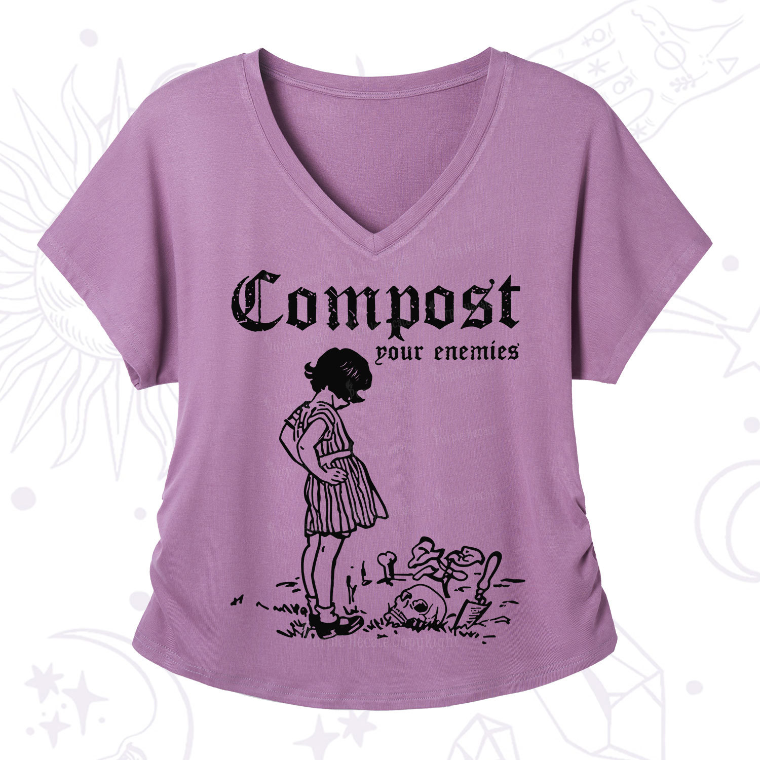 Purplehecate Compost Your Enemies V-Neck T-Shirt