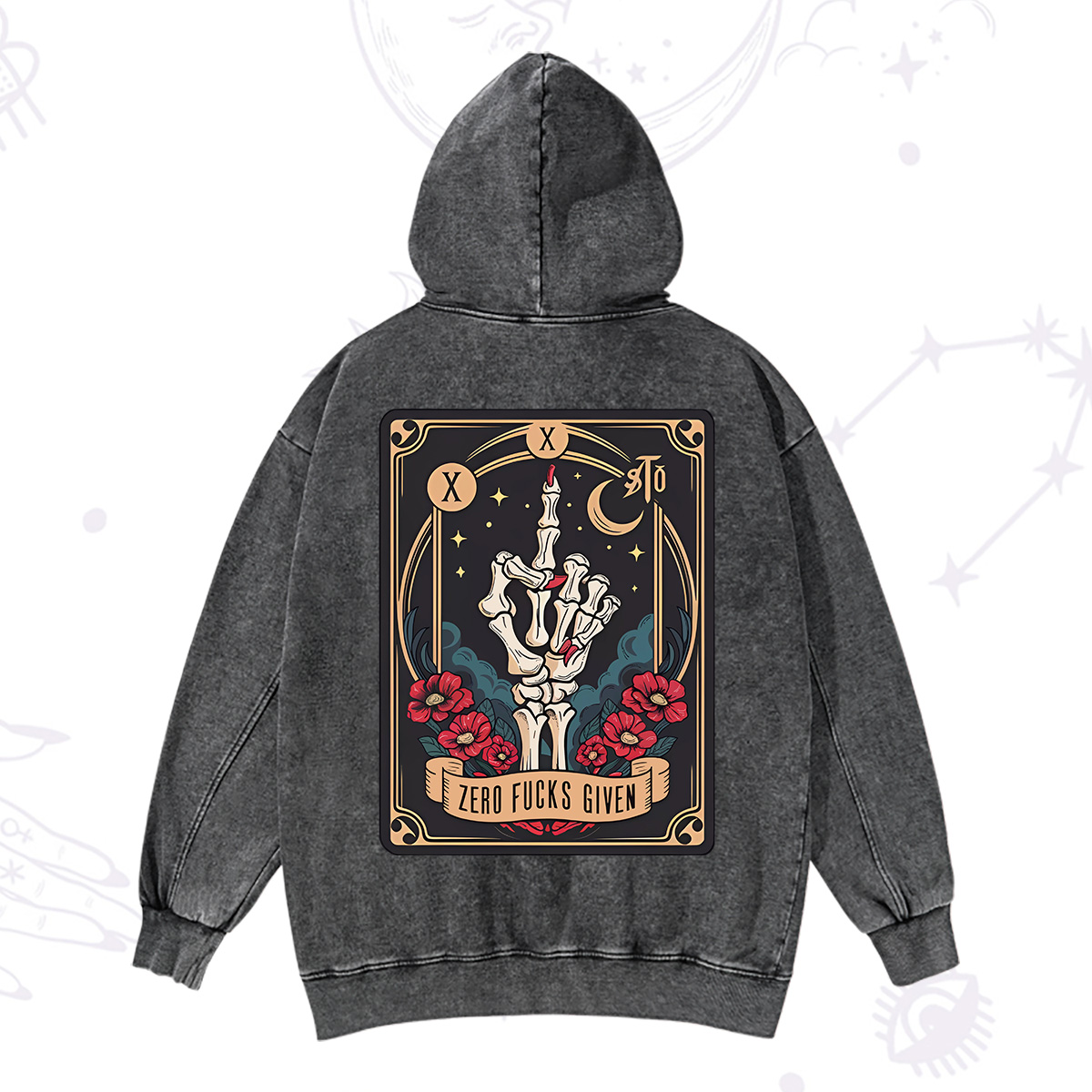 Purplehecate The Zero Fucks Given Washed Hoodie
